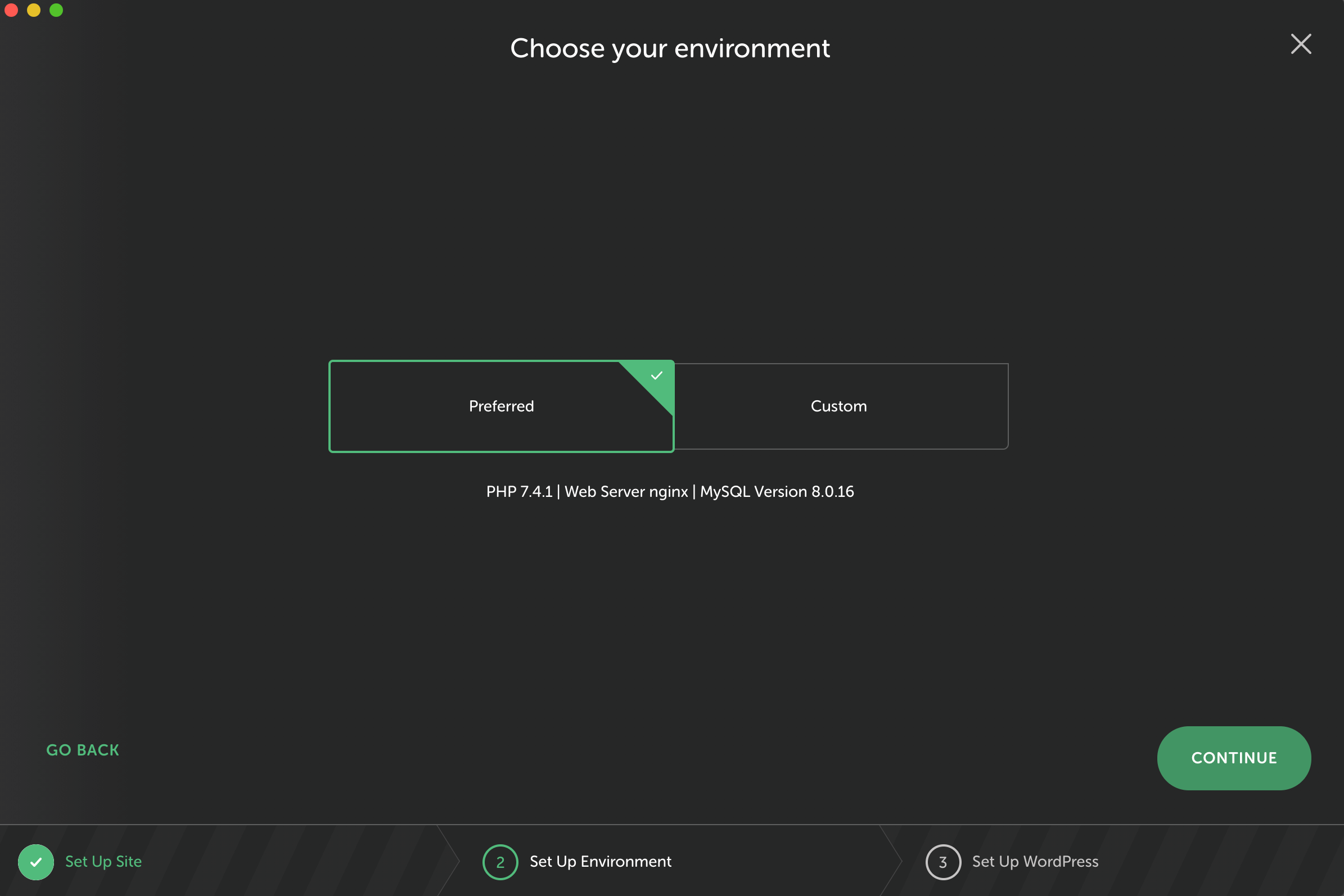 Local - choix de votre environnement de développement