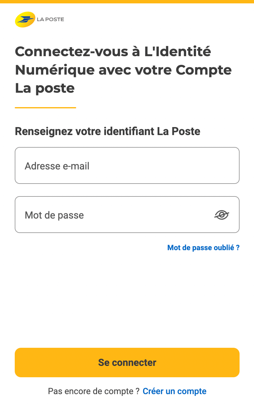 Connexion compte la Poste