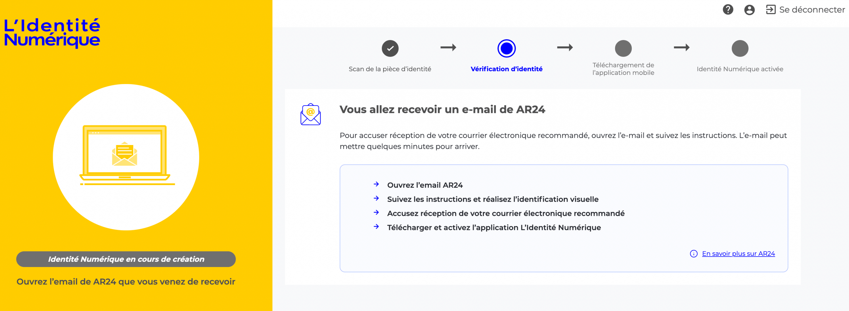 identite numerique email verification ar24